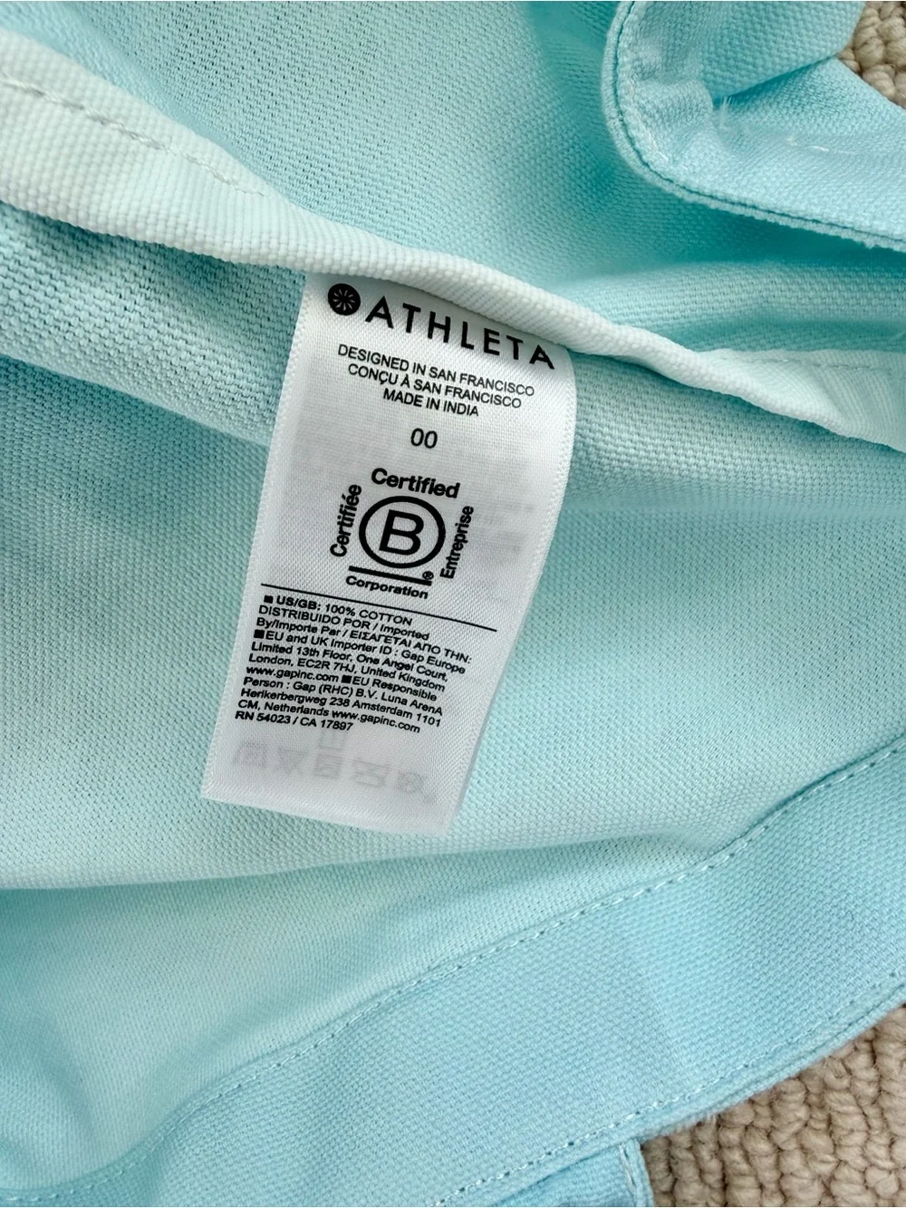 Athleta Light-to-Dark Blue Ombre Canvas Tote